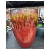 Glazed Ceramic Vase with Drip Design