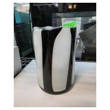 Black and White Art Glass Vase