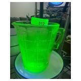 Vaseline Glass Measuring Cup with Luminescent Effe
