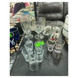 Glassware Including Shot and Wine Glasses