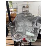 Four Clear Glass Tumblers with Cut Design