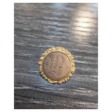 Antique Gold-Tone Monogram Brooch