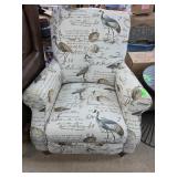 La-Z-Boy Recliner With Bird Script Upholstery