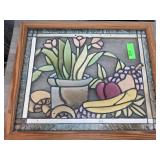 Framed Stained Glass Still Life Artwork