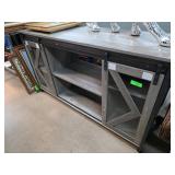 Rustic Wood Console with Sliding Doors