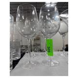 Clear Wine Glasses with Etched Dot Design