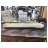 Metallic Oval Footed Tray With Hammered Finish