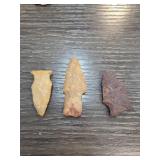 Three Stone Arrowheads