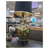 Brass Lamp With Colorful Gem Accents