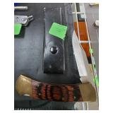 Folding Knife with Leather Sheath