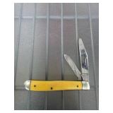 Two-Blade Pocket Knife with Yellow Handle