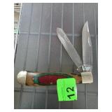 Frost Double-Bladed Pocket Knife with Wood Handle