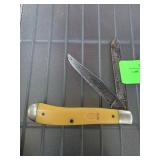 Schrade Yellow Handled Folding Pocket Knife