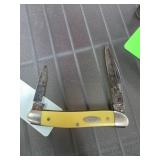 Case Yellow Handle Pocket Knife with Dual Blades