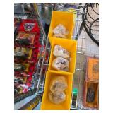 Quartz Geodes in Yellow Containers