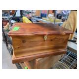 Wooden Jewelry Box with Fabric-Lined Interior