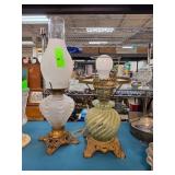 Decorative Glass and Brass Table Lamps