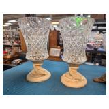 Glass Hurricane Lamps With Metal Bases