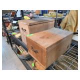 Wooden Storage Boxes With Hinged Lids and Handles