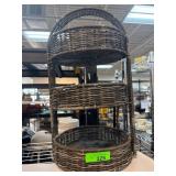 Three-Tier Wicker Basket Organizer