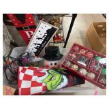 Holiday Decor Assortment Including Grinch and Orna