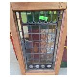 Colorful Leaded and Painted Stained Glass Panel