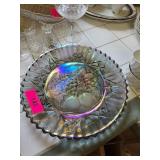 Pressed Glass Plate with Decorative Design