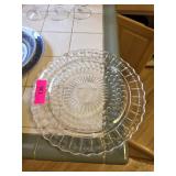 Clear Glass Plate With Decorative Border