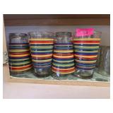 Colorful Striped Glass Tumblers
