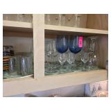 Glassware Including Blue Stemware