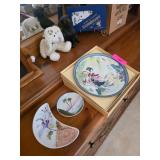 Chinese Decor Plates & Porcelain Tray Set