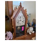 Wooden Mantel Clock With Painted Face