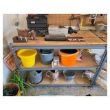 Garage Shelving Unit with Contents Excluding Vise
