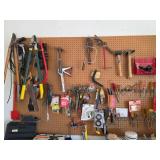 Hand Tools on Peg Board Display