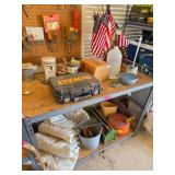 Garage Shelf with Various Contents and Tools
