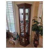 Wooden Glass Display Curio Cabinet no Contents
