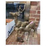 Three Brass Deer Sculptures