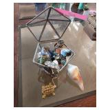 Decorative Lot With Glass Container and Accessorie