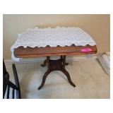 Vintage Small Wood Side Table w Cover