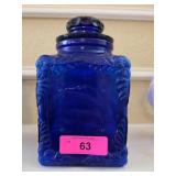 Cobalt Blue Glass Jar With Lid