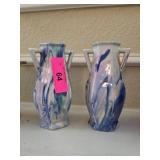Mueller Marbled Ceramic Vases