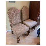 4 Upholstered Dining Chairs with Wood Frames