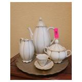 Bavarian Porcelain Tea Set with Gold Trim
