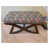 Upholstered Bench With Wooden Base