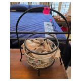 Metal Basket With Baby Shoes