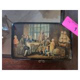 Decorative Wooden Box with Painted Scene