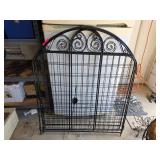 Black Metal Fence with 3 Decorative Panels