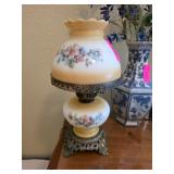 Two-Piece Hurricane-Style Glass Lamp