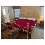 Gold-Tone King Bed Frame With Accessories
