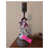 Porcelain Figural Table Lamp with Fabric Cord